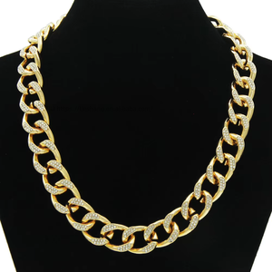 Full of Diamonds Three-dimensional <b>Cuban</b> <b>Chain</b> Necklace, Hipster Popular Cool Personality Necklace Women Tanjing Fashion - Product Image 1