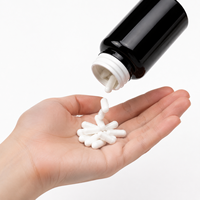 Bouteille cylindrique en PET pour pilules, avec bouchon à clapet inviolable, pour vitamines, capsules, comprimés et compléments alimentaires - Vente en gros