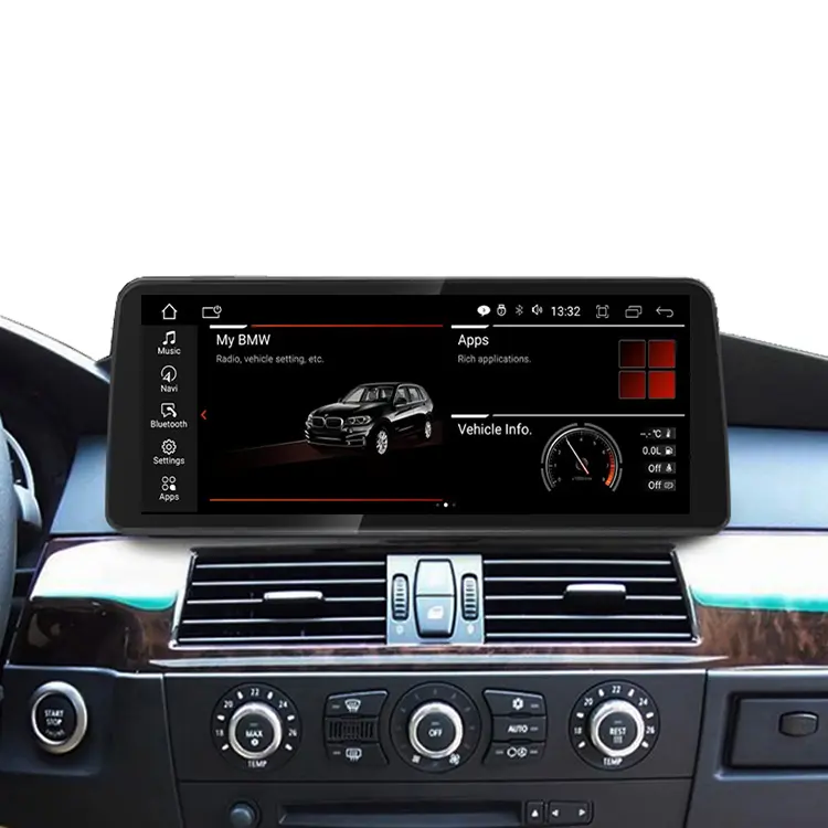 12.3 Inch GPS Navigation Car Multimedia Stereo Player Touch Screen Android Audio For BMW 3/5 Series E60 E61 E63 M6 E90 E91 E92