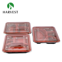 Boîte à lunch jetable en plastique, boîte bento en plastique PS/PP, récipient alimentaire pour micro-ondes