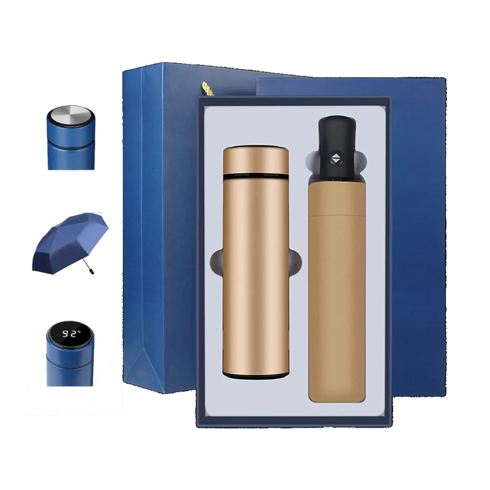 Payung Vacuum Flask A5, Notebook dengan panjang perak gesper promosi kustom bisnis hadiah mewah Set/