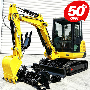 Mini Excavadora con Envío Gratuito, Motor con Certificación CE y EPA, Excavadora de Orugas de 3.5 Toneladas, Pequeña, para Granja, en Venta - Product Image 1