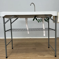 Table de nettoyage pliante pour filets de poisson, en plastique et en métal, pour le camping en plein air