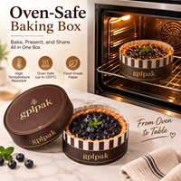 Boîte cylindrique personnalisée pour cheesecake, emballage en tube de papier écologique pour la pâtisserie et le stockage de gâteaux basques