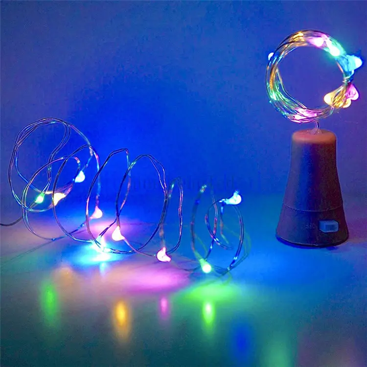 Colorful 10LED/20LED Garland Wine Bottle Cork Fairy Lights Christmas Light Copper Garland Wire String