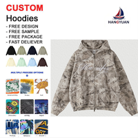 Veste unisexe longue zippée à capuche en tricot, motif floral camouflage par transfert thermique, broderie 3D, doublure polaire, formelle, ODM pour l'automne