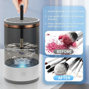 Nettoyeur de pinceaux de maquillage automatique rechargeable par USB, outil de nettoyage électrique portable pour pinceaux de nail art, pinceaux cosmétiques, salon de beauté - Product Image 2