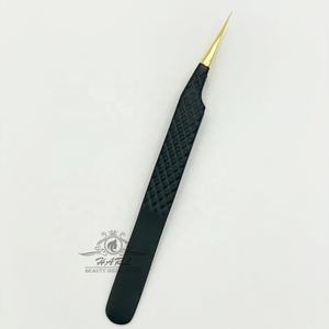 Pinzas Negras y Doradas Puntiagudas para Extensión de Pestañas, Pinzas de Aislamiento con Logotipo Personalizado para Extensión de Pestañas, Pinzas para Cejas - Product Image 6