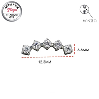 Verbundener Zirkonia-Ohrstecker mit flacher Rückseite für Helix und Knorpel, ASTM F136 Titan, Innengewinde, Labret, feiner Körperschmuck