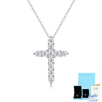 Meilleure vente Design classique Moissanite bijoux en argent Fine croix pendentif breloques pour les femmes fête et cadeau de mariage