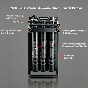 Système de purification par osmose inverse de qualité supérieure 2000 GPD 5 LPM avec auto-nettoyage et lavage à contre-courant pour hôtels, voitures et camping-cars - Product Image 3