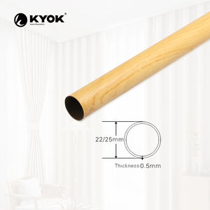 Tringle à rideau KYOK en bois texturé avec embout carré en cristal, moderne et élégant pour la maison et le bureau - Product Image 5