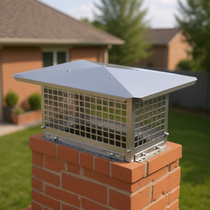 Tapa de chimenea de acero inoxidable de 8 x 17 pulgadas, cubierta de malla ajustable para chimenea - Product Image 2