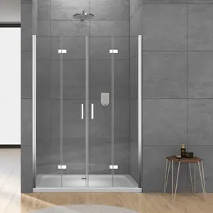 Exceed Modern High Quality Portable Bathroom Folding Glass Shower Door Shower Enclosure