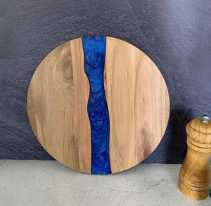 Planche à découper ronde bleue en résine Planche à découper de cuisine Planche de préparation alimentaire - Product Image 4
