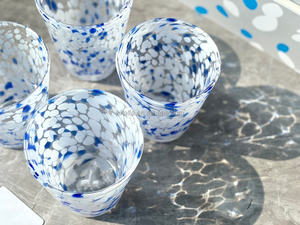 Juego de Vasos de Cristal Hechos a Mano con Diseño de Olas Oceánicas, Ecológicos, para Uso en Interiores y Exteriores, para Bebidas Frías y Jugos - Product Image 6