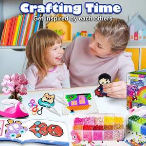 Kit de perles à fusionner Funzbo, 23000 pièces, 22 couleurs avec supports, arts et artisanat pour enfants de 5 à 7 ans, ensemble de jouets DIY, acétate d'éthylène et de vinyle - Product Image 2