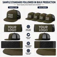 Gorra Trucker de 7 Paneles con Logotipo Personalizado OEM al por Mayor, Visera Plana, Malla Trasera, Parche de Cuero 3D, Cierre a Presión, Transpirable/Impermeable, Ajustable