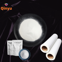 Poudre adhésive blanche thermofusible Qinyu en TPU polyuréthane pour transfert thermique sur vêtements, commande minimum 1 kg