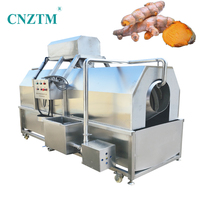 Gember Kurkuma Fruit Groente Wasmachine Volautomatische waterbesparende motor met hoge capaciteit 3000W Reinigings- en schilmachine
