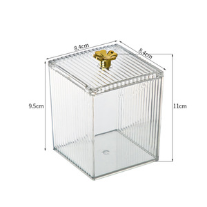 Acrylic Cosmetic Storage Box With Lid 2L For Makeup Pads Cotton Swabs Desktop Organizer Transparent Dustproof - Product Image 4