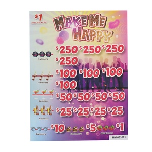 Billets à gratter à trois fenêtres les plus populaires, personnalisés, imprimés numériquement sur papier, avec languette de tirage, de haute qualité, pour loterie - Product Image 2