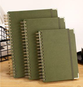 Tùy Chỉnh Xoắn Ốc Bìa Cứng Máy Tính Xách Tay Da Với Ban Nhạc Đàn Hồi Và Túi Giấy Cuộn Dây Ràng Buộc PU Bìa Tạp Chí Dây-O Ràng Buộc Kế Hoạch - Product Image 1