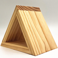 Serre-livres personnalisé en bois massif, support de livre triangulaire en bois pour table de chevet, marque-page en bois