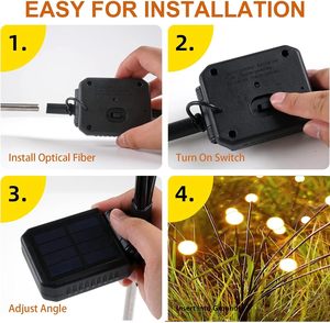 Lampe de jardin LED extérieure étanche IP65 en PVC, à effet oscillant, avec 6, 8 ou 10 LED, alimentée par énergie solaire pour allées et terrains. - Product Image 5