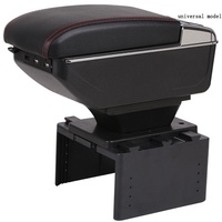 Organisateur de Console Centrale Accoudoir de Voiture Simple Double Couche Boîte de Rangement Avec Chargeur USB Accessoires Auto Nouveau Design Universel Noir