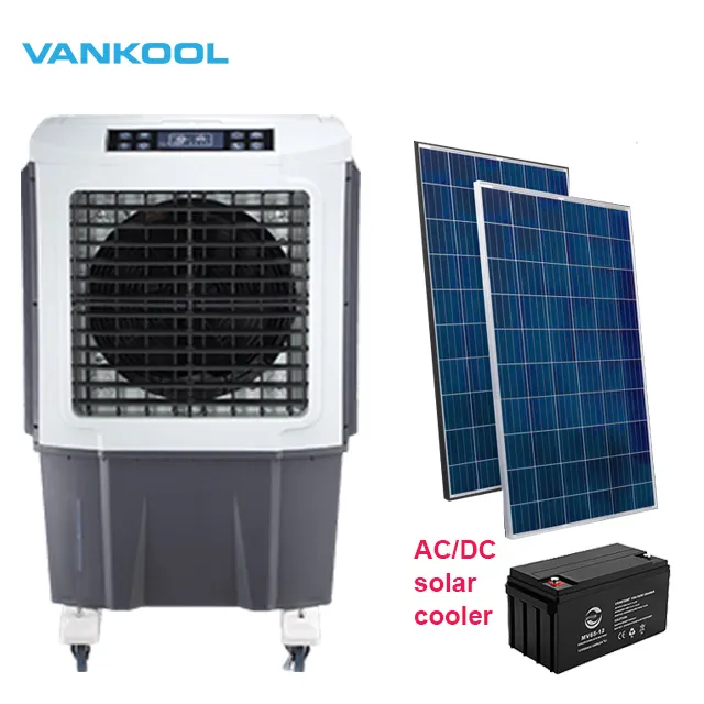 smart AC/DC Solar rechargeable water cooled portable air conditioner dc air cooler pakista with evaporative cooling