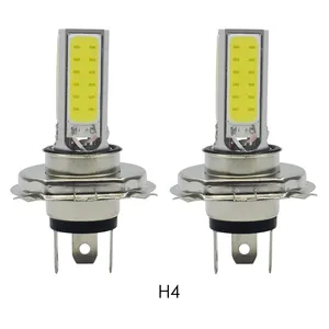 Lâmpadas de substituição h6 de alta potência, 4 lados, cob, 4smd, luzes para carro, luzes diurnas, lâmpadas drl, 12v