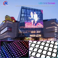 Écran LED en maille imperméable P50, écran en maille flexible irrégulier pour l'extérieur des bâtiments, écran en maille à pixels pleine couleur DC12V