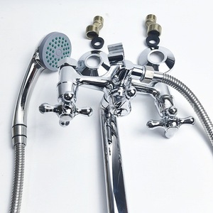 Ensemble de douche mural classique en laiton avec pommeau de douche pluie, bec de 30 cm et cartouche céramique pour baignoire et salle de bain - Product Image 4