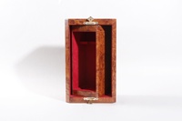 Boîte-cadeau rectangulaire haut de gamme sur mesure en bois avec couvercle rabattable pour whisky et spiritueux étrangers, finition mate, grain de bois, modèle 023