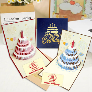 Biglietto d'<span class=keywords><strong>auguri</strong></span> 3D Pop-Up con Luce LED e Musica, Biglietto a Forma di Torta Fatto a Mano, Biglietto Personalizzato per Regalo di <span class=keywords><strong>Compleanno</strong></span> - Product Image 5