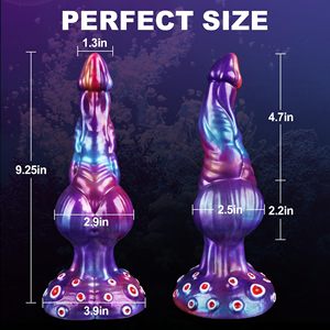 Fantasie Monster Knoop <span class=keywords><strong>Dildo</strong></span> Groot Paard Draak Dikke Tentakel Anale Met Zuignap Siliconen Hond Gigantische Buitenaardse Dieren Volwassen Seksspeeltje - Product Image 2