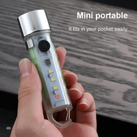Helius Nouveau Mini XPE + 3 * SMD + 1 * Lumière Rouge LED Mini Portable Batterie Intégrée Type-C Charge Pothook LED Lampe de Poche