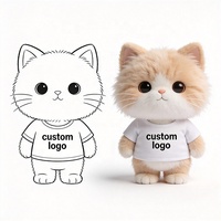 Jouet en peluche pour enfants, chat en peluche avec rembourrage en coton PP doux de qualité supérieure, personnalisable OEM ODM