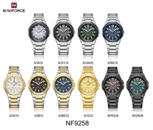 NAVIFORCE 9258 Calendrier pour hommes Montres de date décontractées Sports Quartz Acier inoxydable Horloges étanches Relogio Masculino - Product Image 3
