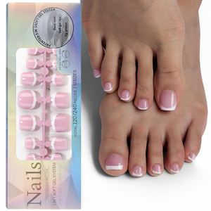 120 <span class=keywords><strong>faux</strong></span> <span class=keywords><strong>ongles</strong></span> d'orteils, couleur nude carrée française, <span class=keywords><strong>faux</strong></span> <span class=keywords><strong>ongles</strong></span> d'orteils naturels, pointes d'<span class=keywords><strong>ongles</strong></span> d'orteils artificielles à presser pour femmes - Product Image 3