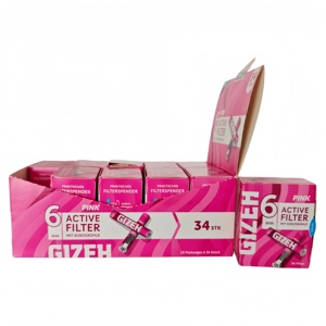 GIZEH Pink - Puntas de Filtro Activas de 6 mm con Carbón de Coco, 34 Unidades, Filtros Desechables para Cigarrillos, Rollos Slim - Product Image 4