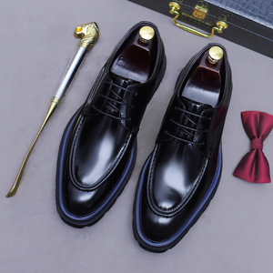 Bottes à talon carré en cuir véritable et daim faites à la main pour hommes, chaussures décontractées et habillées souples pour l'automne - Product Image 6