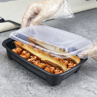 Boîte carrée jetable en bois classique pour fruits et légumes avec couvercle – Emballage alimentaire à emporter pour restauration rapide, restaurant, fête GZW