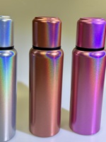 Poudre de pigment à effet holographique arc-en-ciel noir mat en aluminium pour la pulvérisation de revêtement de surface des thermos et des flacons sous vide