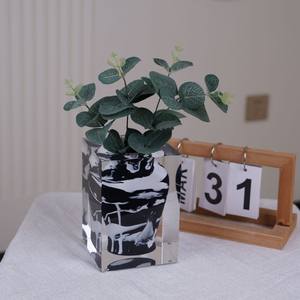 Jarrón acrílico de alta transparencia, estilo moderno minimalista decorativo con pintura a la tinta para la sala de estar del hogar - Product Image 4