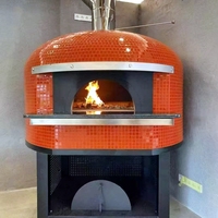 Grand four à pizza rotatif à bois en briques de terre cuite italien napolitain pour restaurants