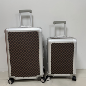 <span class=keywords><strong>Valise</strong></span> classique à carreaux de 26 pouces en alliage d'aluminium-magnésium, grande capacité, serrure TSA, roulettes silencieuses, étanche - Product Image 5