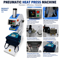 Presse à chaud pneumatique automatique 20x20cm pour l'impression par sublimation sur sacs à dos, équipement de transfert de logo et d'étiquettes par sublimation