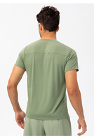 T-shirt de sport léger et uni pour hommes, séchage rapide, en soie glacée, coupe ajustée, pour la course à pied - Vente en gros directe usine